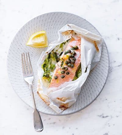Baked Salmon & Leek parcel