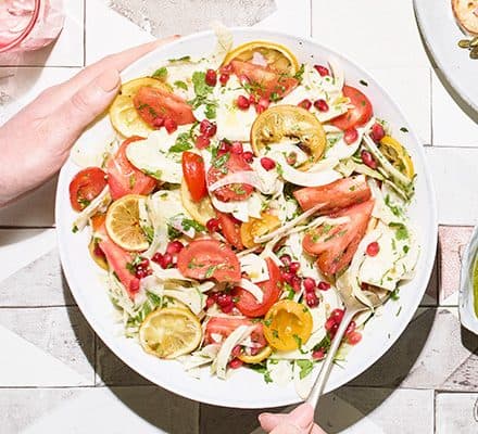 Fennel, roast lemon & tomato salad