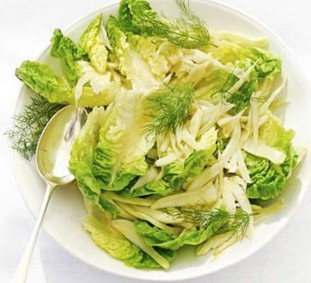 Lettuce & fennel salad with orange & mustard dressing