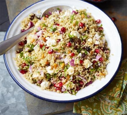 Herby quinoa, feta & pomegranate salad