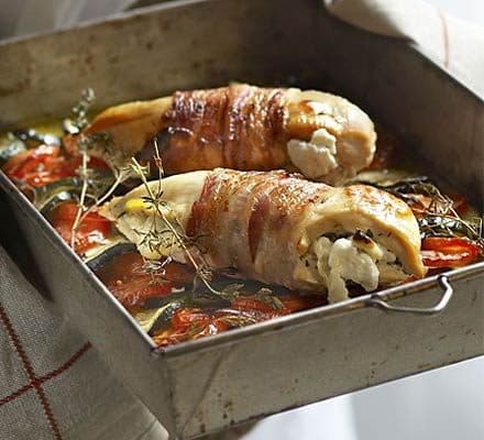 Goat's cheese & thyme stuffed chicken