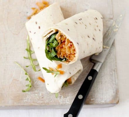 Carrot & hummus roll-ups