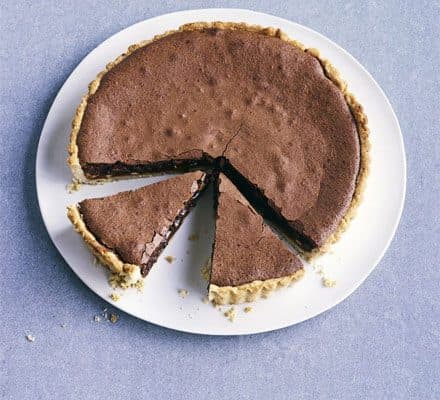 Chocolate, hazelnut & salted caramel tart