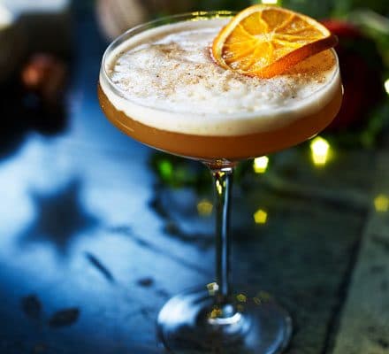 Salted caramel pecan sour