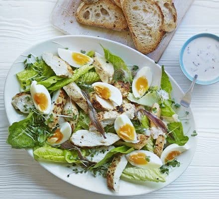 Low-fat chicken caesar salad