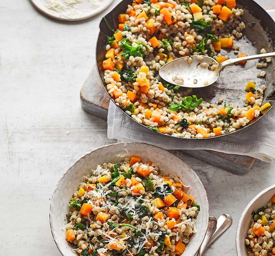 Speedy butternut squash barley ‘risotto’