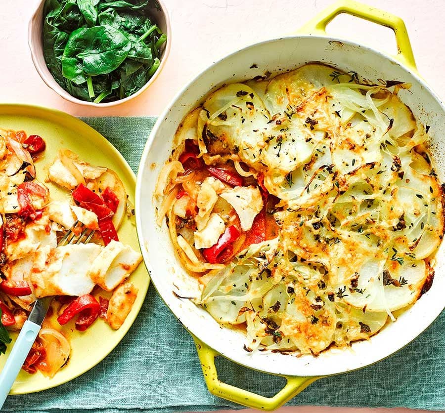 Cod & anchovy bake