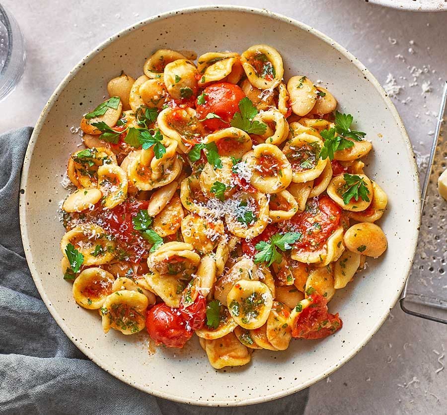 Orecchiette with butter beans, parsley, chilli & lemon