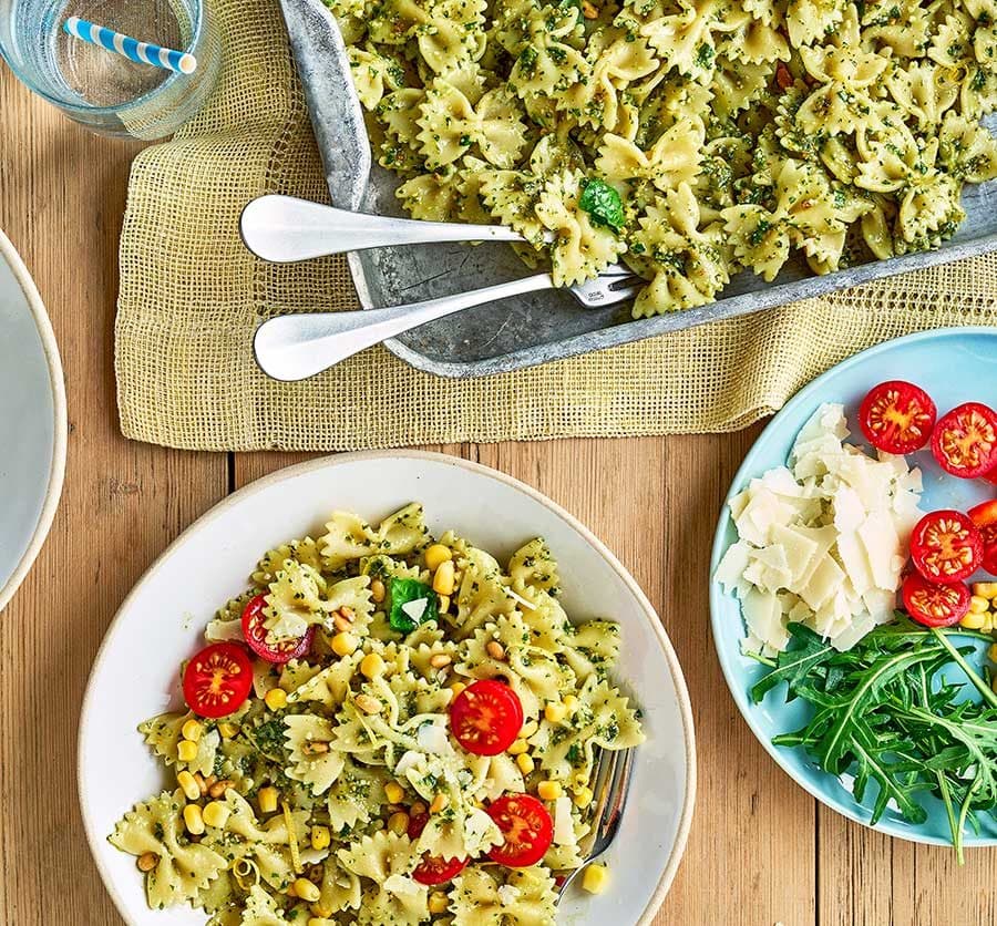 Build your own pesto pasta salad