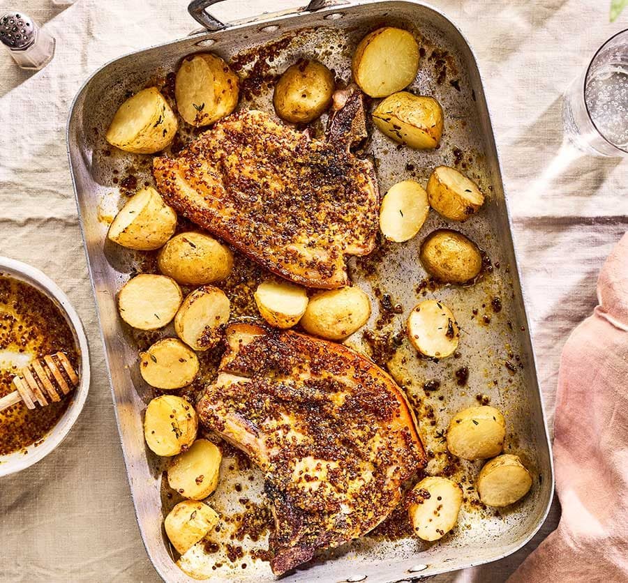 Oven-baked pork chops