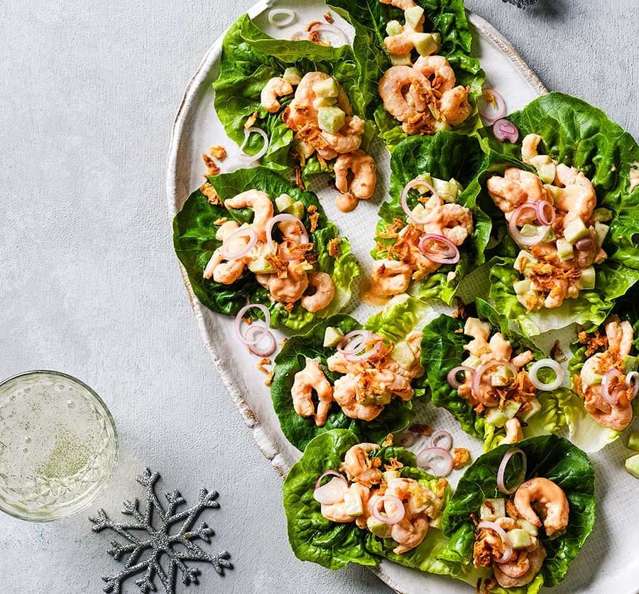 Cucumber prawn cocktail cups