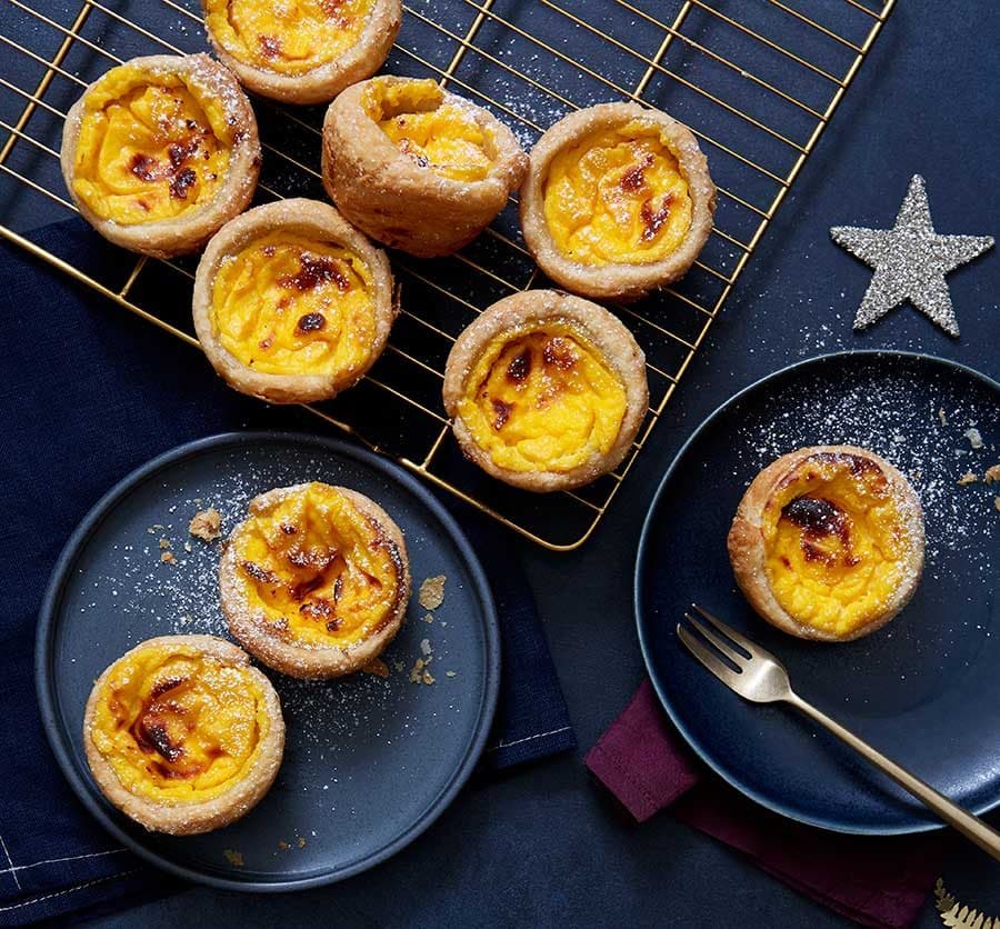 Clementine custard tarts