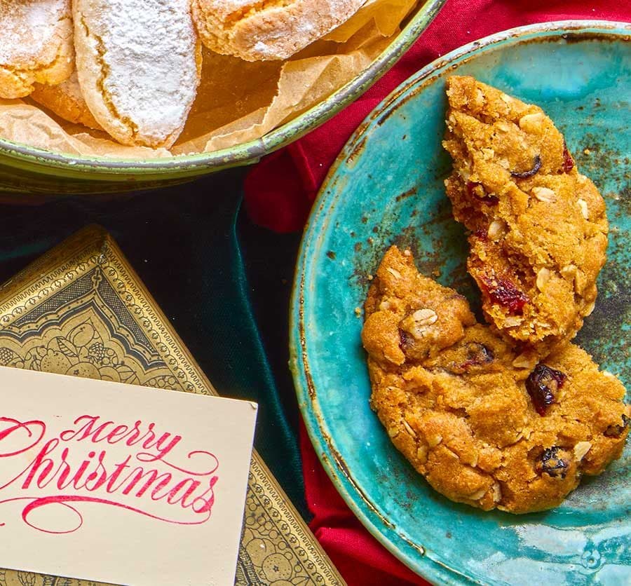 Vegan cranberry & orange cookies